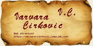 Varvara Ćirković vizit kartica